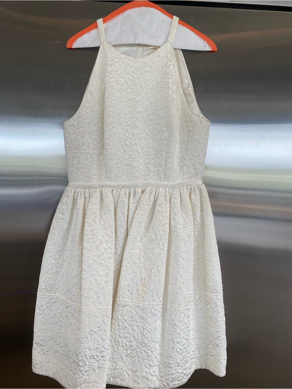 ERIN by Erin Fetherston Cream Textured Fit-and-Flare Mini Dress